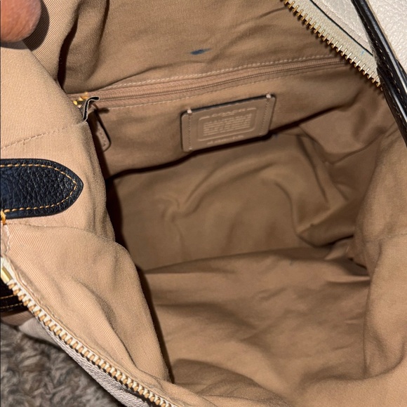 Coach Black Tan cream Leather Bag - Picture 7 of 13